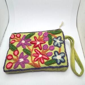 Y2K Green Woven Flower Wallet